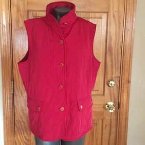 Talbots red quilted puffer vest Size Large